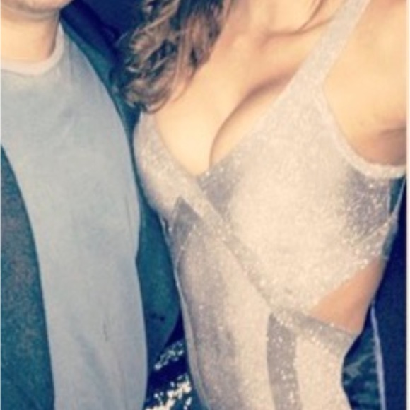 bebe silver glittery dress xs - Picture 4 of 4